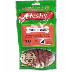 Freshy Ducky Twists Ördek Etli Burgu Çubuk 90 gr 10 Adet Köpek Ödülü