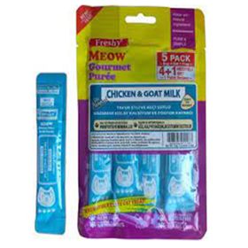 Freshy Meow Gurme Tavuklu ve Keçi Sütlü Sıvı 5'li Paket 60 gr Kedi Ödülü