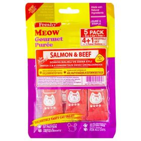 Freshy Meow Somonlu ve Biftekli 4+1 Adet Krema Kedi Ödülü