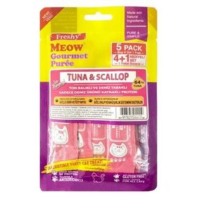 Freshy Meow Ton Balıklı ve Deniz Taraklı 4+1 Adet Krema Kedi Ödülü