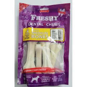 Freshy Naturel Press Deri Köpek 4'lü Çiğneme Kemiği