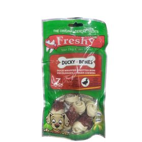 Freshy Ördek Kaplı Düğüm 6.5 cm 7 Adet Kemikler Köpek Ödülü
