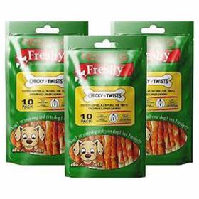 Freshy Tavuk Etli Kaplı Burgu Çubuk Kemik 3 Adet Köpek Ödül Maması