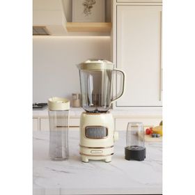 Fressi FR-BL01 Retroblend Öğütücülü Smoothie Krem Şişeli Retro Blender Seti