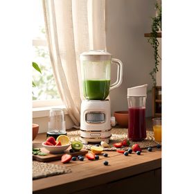 Fressi FR-BL01 Retroblend Öğütücülü Smoothie Krem Şişeli Retro Blender Seti