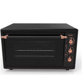 Fressi FR-MF01 Vintage Retro Siyah 46 lt Lambalı Termostatlı Saatli 2000 w Midi Fırın