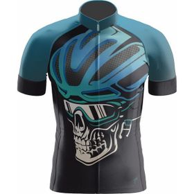 FreySport Skull Kısa Kol Mavi Bisiklet Forması