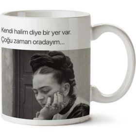 Frida Kahlo Kendi Halim Baskılı Kupa