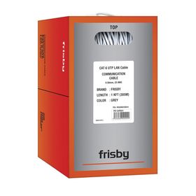 Frisby FR-CAT601 305 m UTP Cat6 23AWG Gri Data Kablosu