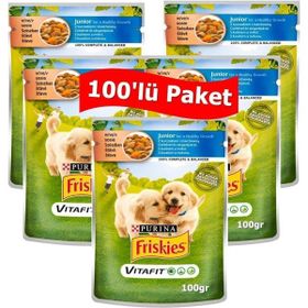 Friskies Junior Tavuklu ve Havuçlu 100x100 gr Yavru Köpek Yaş Maması