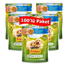 Friskies Junior Tavuklu ve Havuçlu 100x100 gr Yavru Köpek Yaş Maması