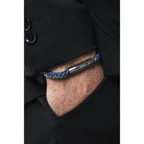 FRNCH 316L Çelik İtalyan Model Lacivert Renk İpli Renk Erkek Bileklik