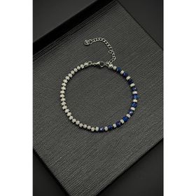 FRNCH 316L Çelik ve Lapis Lazuli Doğal Taşlı Lacivert Renk Erkek Bileklik
