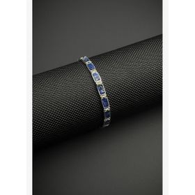 FRNCH FRJ12461-3461-L 925 Ayar Gümüş ve Lapis Lazuli Doğal Taşlı Lacivert Erkek Bileklik