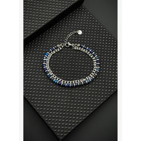 FRNCH FRJ12527-3527-L 316L Çelik ve Lapis Lazuli Doğal Taşlı Lacivert Erkek Bileklik