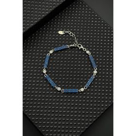 FRNCH FRJ12595-3595-L 925 Ayar Gümüş Lacivert Zirkon Taşlı Erkek Bileklik