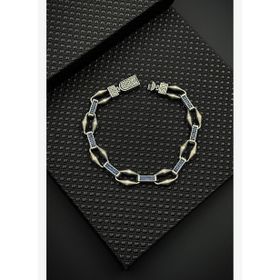 FRNCH FRJ12648-3648-L 925 Ayar Gümüş Lacivert Zirkon Taşlı Erkek Bileklik