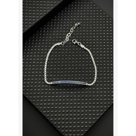 FRNCH FRJ12652-3652-L 925 Ayar Gümüş Lacivert Zirkon Taşlı Erkek Bileklik