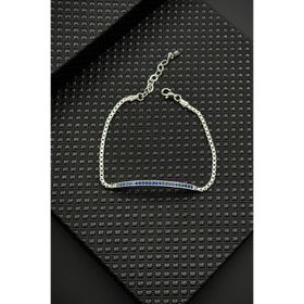 FRNCH FRJ12652-3652-L 925 Ayar Gümüş Lacivert Zirkon Taşlı Erkek Bileklik