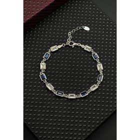 FRNCH FRJ12677-3677-LA 925 Ayar Gümüş Lacivert-Beyaz Zirkon Taşlı Erkek Bileklik