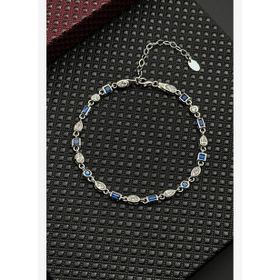 FRNCH FRJ12719-3719-LA 925 Ayar Gümüş Lacivert-Beyaz Zirkon Taşlı Erkek Bileklik