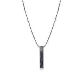 FRNCH FRJ30437-537-B Dikdörtgen Model Zirkon Taşlı Füme Renk Kadın Kolye
