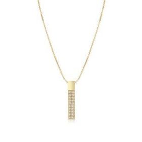 FRNCH FRJ30437-537-G Dikdörtgen Model Zirkon Taşlı Gold Renk Kadın Kolye