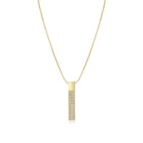 FRNCH FRJ30437-537-G Dikdörtgen Model Zirkon Taşlı Gold Renk Kadın Kolye