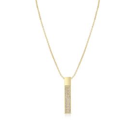 FRNCH FRJ30437-537-G Dikdörtgen Model Zirkon Taşlı Gold Renk Kadın Kolye