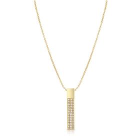 FRNCH FRJ30437-537-G Dikdörtgen Model Zirkon Taşlı Gold Renk Kadın Kolye