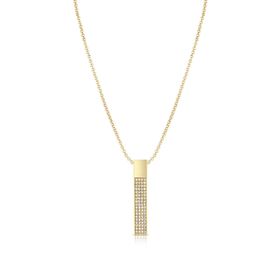 FRNCH FRJ30437-537-G Dikdörtgen Model Zirkon Taşlı Gold Renk Kadın Kolye