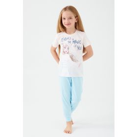Frozen D4772-3 Vanilya Kız Çocuk Kısa Kol Pijama Takım