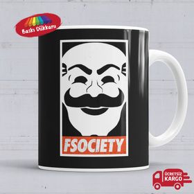Fsociety Baskılı Porselen Kupa Bardak