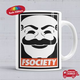 Fsociety Baskılı Porselen Kupa Bardak