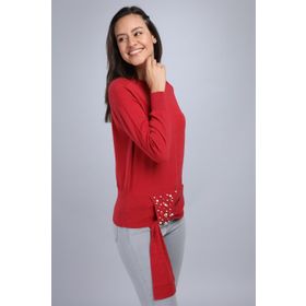 Ftz Women 20-570 Kırmızı Kadın Önü İncili Bluz