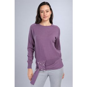 Ftz Women 20-570 Lila Kadın Önü İncili Bluz
