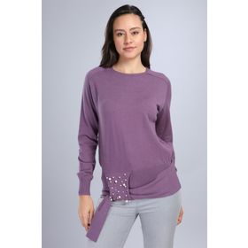 Ftz Women 20-570 Lila Kadın Önü İncili Bluz