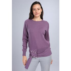 Ftz Women 20-570 Lila Kadın Önü İncili Bluz