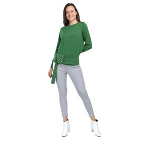 Ftz Women 20-570 Yeşil Kadın Önü İncili Bluz