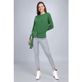 Ftz Women 20-570 Yeşil Kadın Önü İncili Bluz