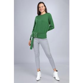 Ftz Women 20-570 Yeşil Kadın Önü İncili Bluz