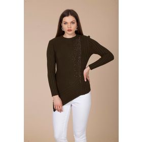 Ftz Women 20-584 Haki Asimetrik Kesim Kadın Triko