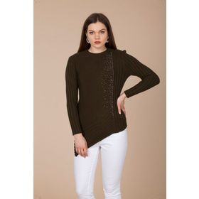 Ftz Women 20-584 Haki Asimetrik Kesim Kadın Triko