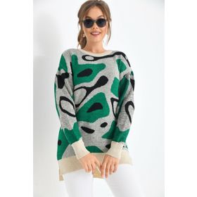 Ftz Women 20038 Taş Karışık Desenli Kadın Tunik