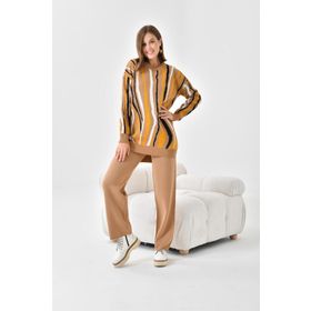 Ftz Women 20503 Bisküvi Kadın Zebra Desen İkili Takım
