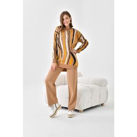 Ftz Women 20503 Bisküvi Kadın Zebra Desen İkili Takım