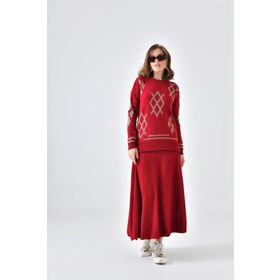 Ftz Women 20559 Etekli Bordo Kadın Takım