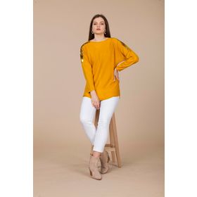 Ftz Women 21-1031 Safran Pul Payet Detaylı Kadın Triko