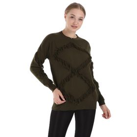 Ftz Women 21-1102 Haki Önü Püsküllü Kadın Triko