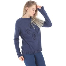Ftz Women 21-1171 İndigo Kadın Yazı Detay Salaş Tunik